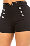 Zahara Rhinestone Button Shorts